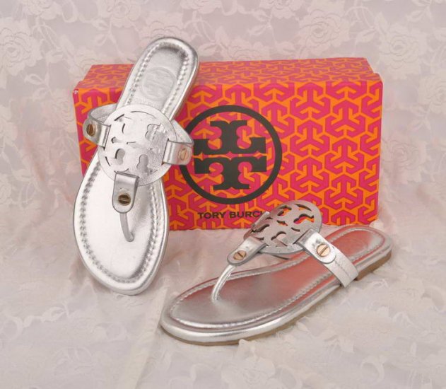 2014 New Tory Burch Miller Sandal Silver on Sale